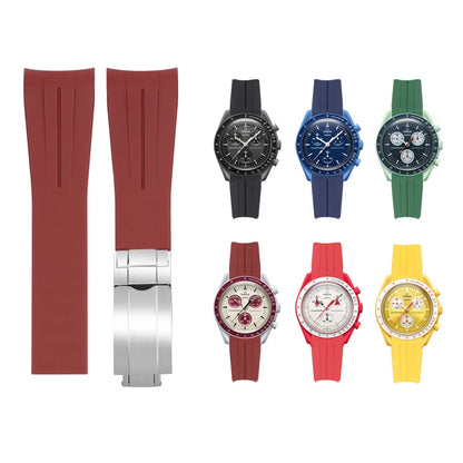 Silikon Armband mit Metallschließe für Swatch X Omega Moonswatch
