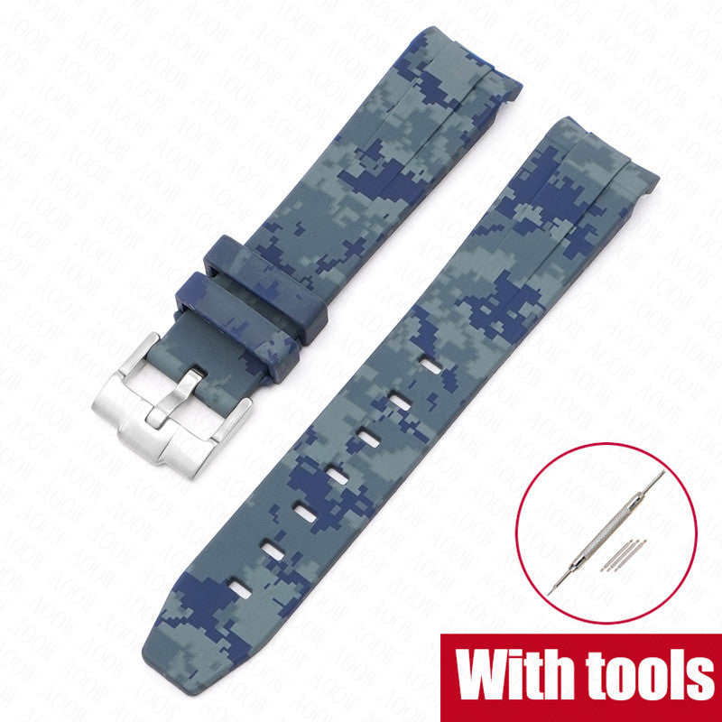 Silikon Armband mit Camouflage Optik für Swatch X Omega Moonswatch
